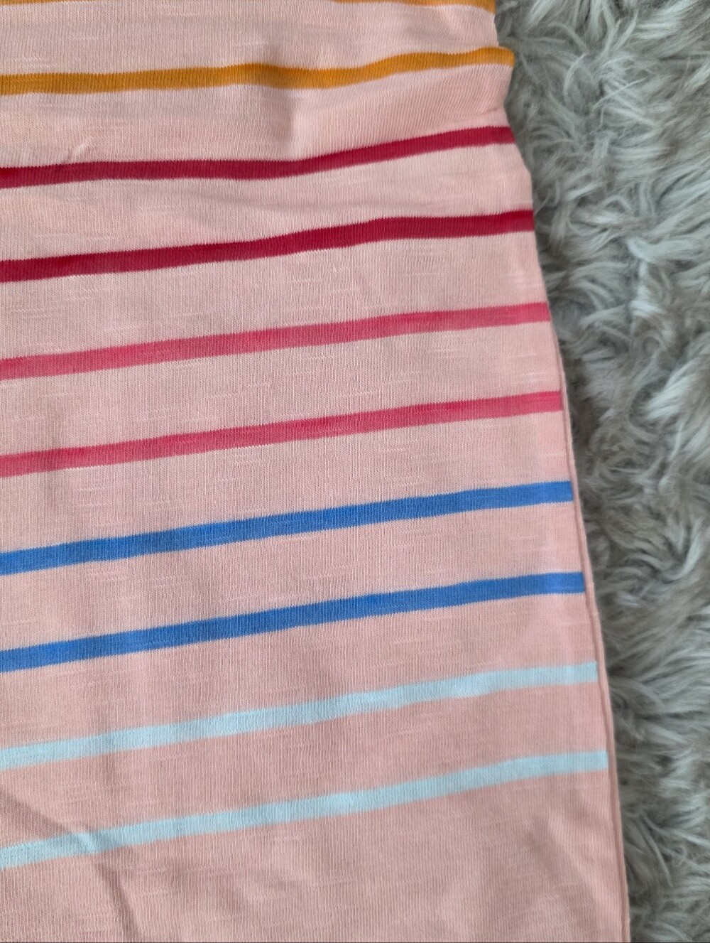 Style & Co Short Sleeve Rainbow Stripe Tee Pink Women's - Picture 2 of 7